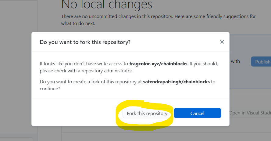 Fork repository