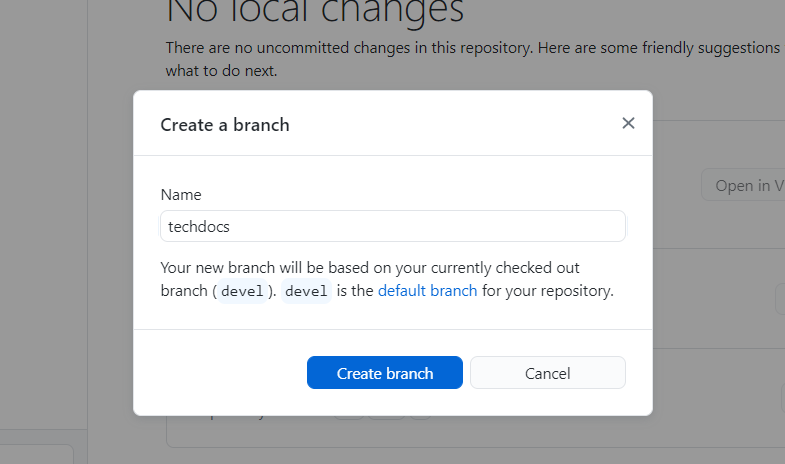 Create new branch