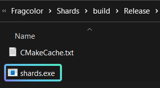 An executable file for the release version of shards has been created.