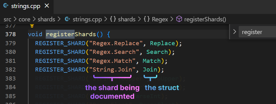 Check for the struct being registered to the shard.