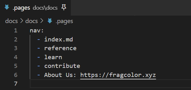 The .pages file helps to structure the hierarchy of each level.