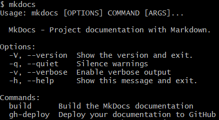 Check MkDocs installation.